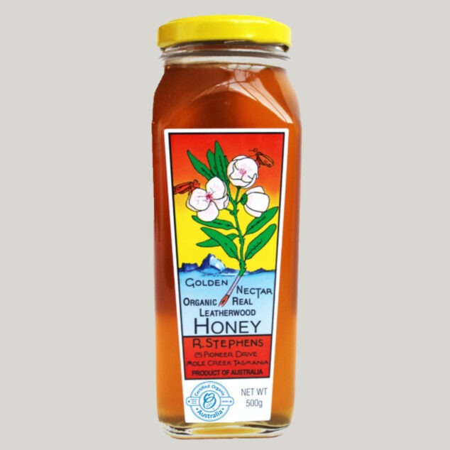 Pure Tasmanian Organic Leatherwood Honey 500g Jar
