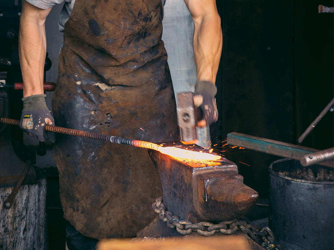 Tim Lowry Forging Damastic Steel Blades